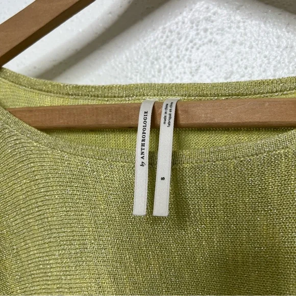Anthropologie Alicia Shimmer Knit Pullover in Chartreuse - Picture 10 of 11
